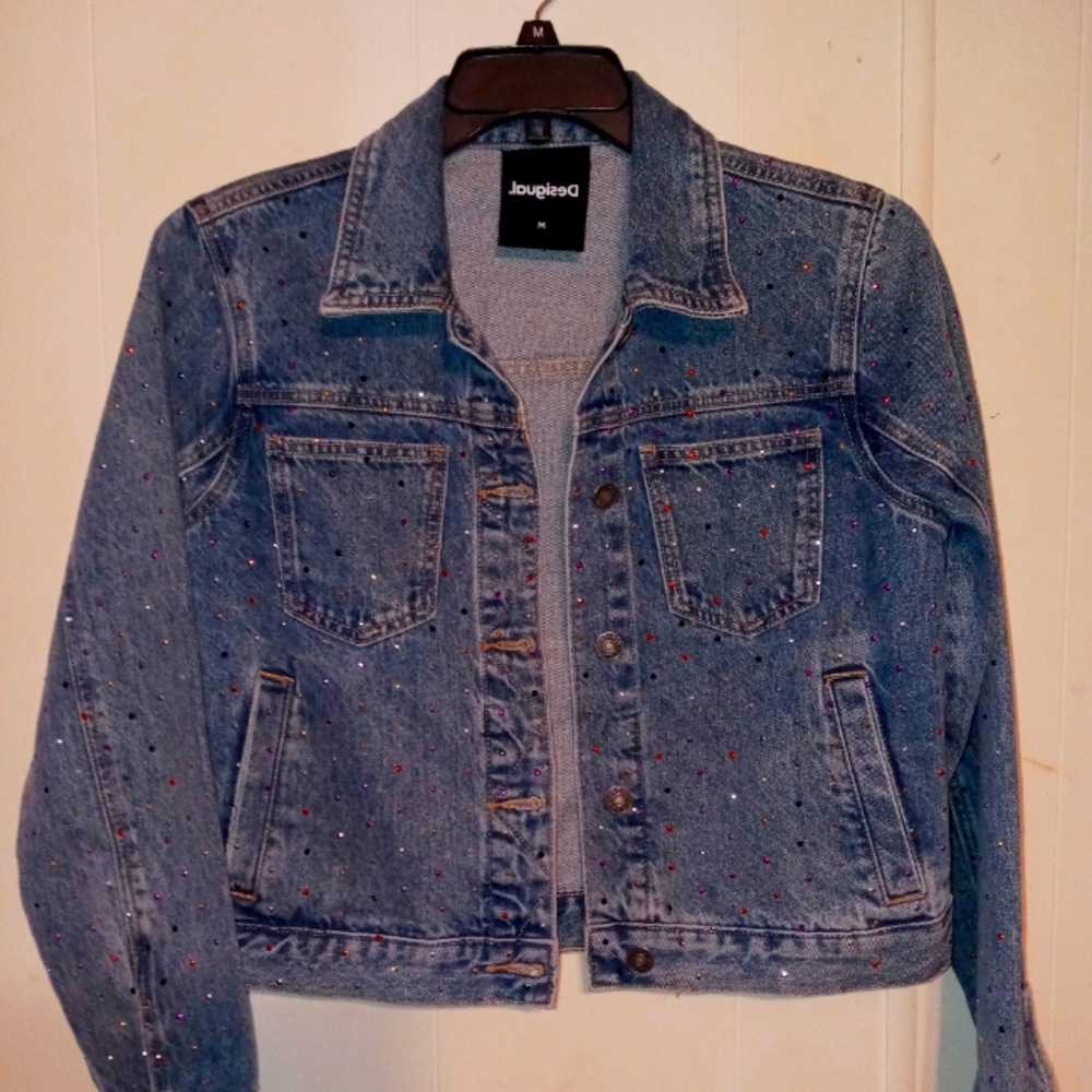 Desigual Studded Denim Trucker Jacket M